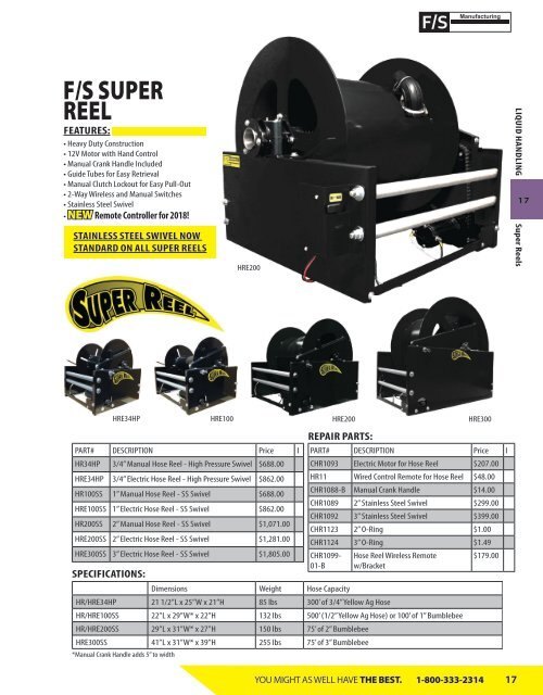 2018 Equipment & Parts Catalog