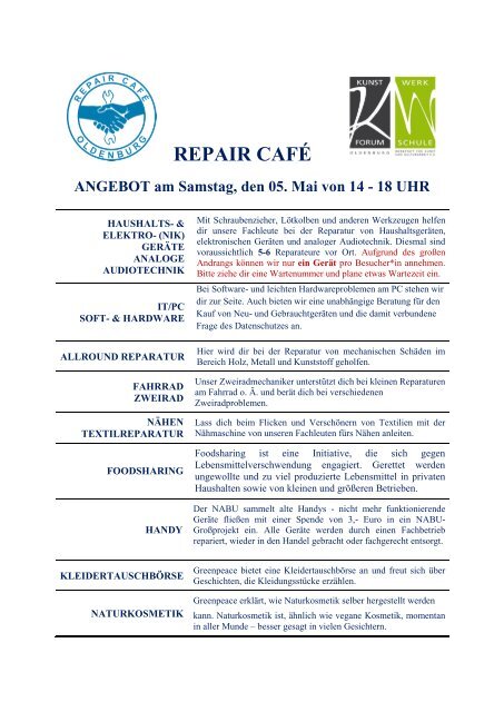 Angebot REPAIR CAFÉ 05.05.2018 Rosenstraße(1)