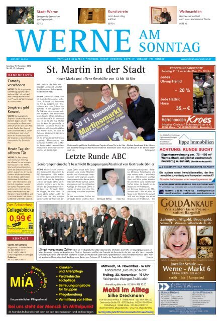 Ausgabe Als Pdf Download Werne Am Sonntag