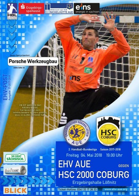 EHV-POST: EHV Aue gegen HSC 2000 Coburg