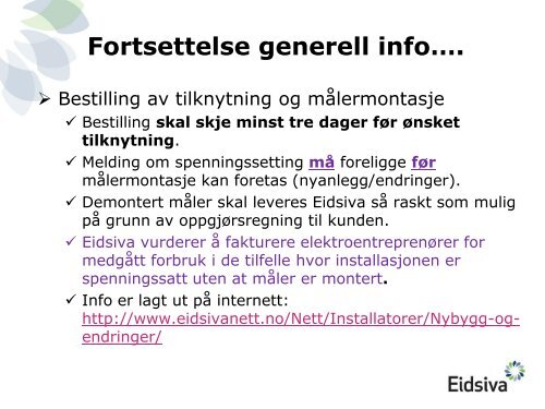 installatørmøte 2011 (pdf) - Eidsiva Nett AS