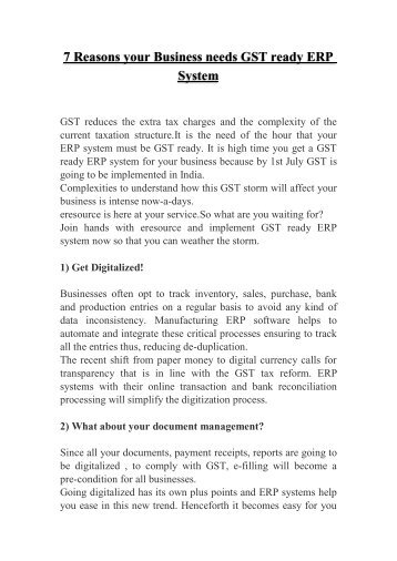 7 Reasons your Business needs GST ready ERP System &#40;1&#41;