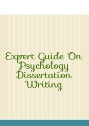 Expert Guide On Psychology Dissertation Writing