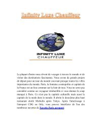 Infinity Luxe Chauffeur | Chauffeur privé & VTC de luxe Paris, Londres, Rome, New-York, Miami