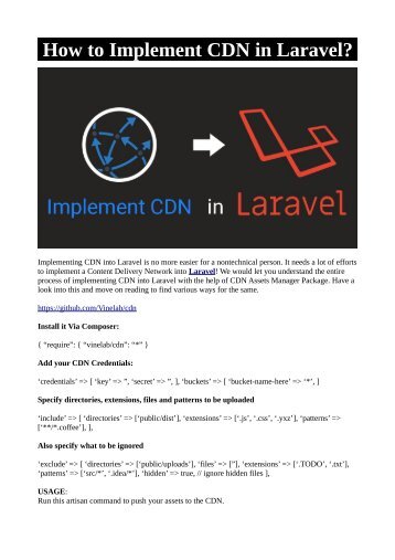 How to Implement CDN in Laravel?