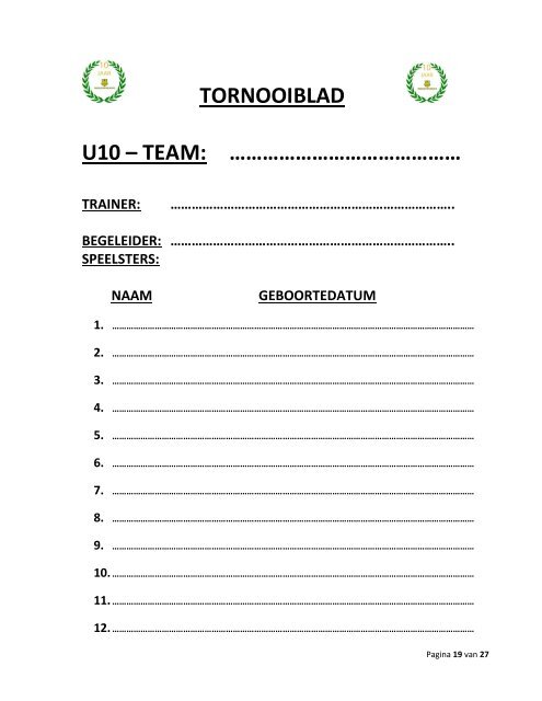 Programmaboekje 6 mei 2018 Kon. Noorse SV - 10 jarig meisjeswerking