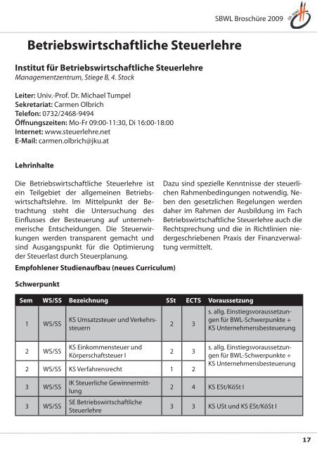 Schwerpunkt- und Spezialisierungsfächer ... - ÖH Linz - JKU