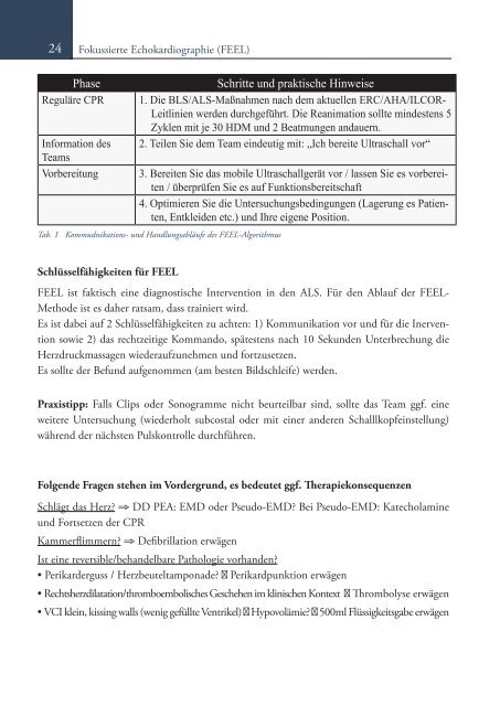 FEEL und Reanimationsultraschall, Fokussiertes Echo im Life Support. Ihr Einstieg? (Online Auflage).