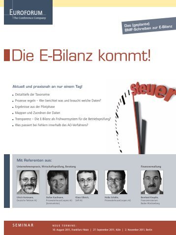 Die E-Bilanz kommt! - Euroforum