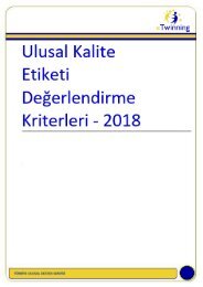 eTwinning Kalite Etiketi Kriterleri 2018