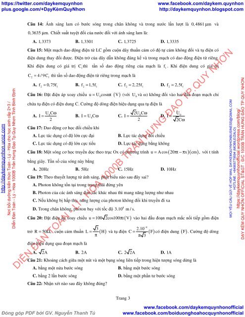 Bộ đề thi thử THPT QG 2018 Các môn TOÁN - LÍ - HÓA Các trường THPT Cả nước CÓ HƯỚNG DẪN GIẢI (Lần 21) [DC04052018]