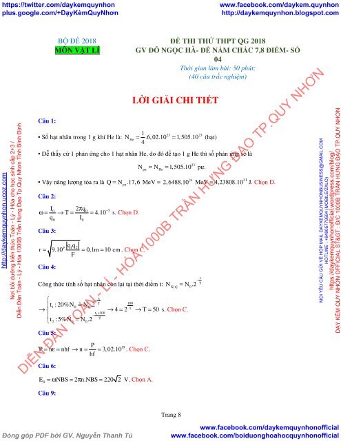 Bộ đề thi thử THPT QG 2018 Các môn TOÁN - LÍ - HÓA Các trường THPT Cả nước CÓ HƯỚNG DẪN GIẢI (Lần 21) [DC04052018]