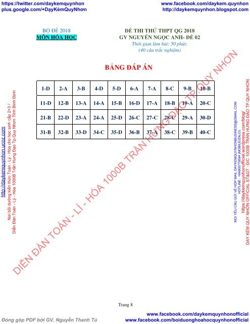 Bộ đề thi thử THPT QG 2018 Các môn TOÁN - LÍ - HÓA Các trường THPT Cả nước CÓ HƯỚNG DẪN GIẢI (Lần 21) [DC04052018]