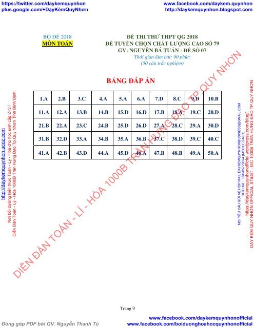 Bộ đề thi thử THPT QG 2018 Các môn TOÁN - LÍ - HÓA Các trường THPT Cả nước CÓ HƯỚNG DẪN GIẢI (Lần 21) [DC04052018]