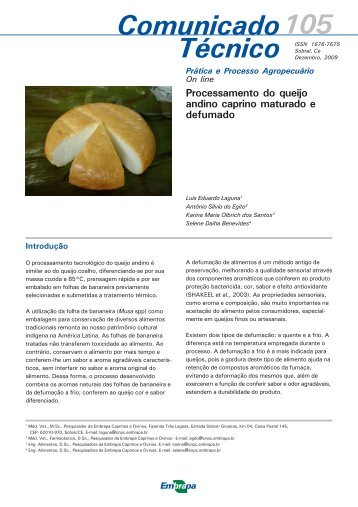 COT 105 - Proces. Queijo Maturado.p65 - Embrapa Caprinos e Ovinos