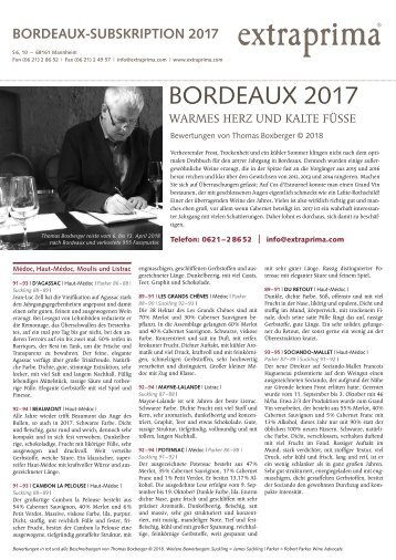 Extraprima Bordeaux 2017 Subskription Verkostungsnotizen