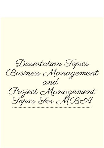 business and management dissertation topics