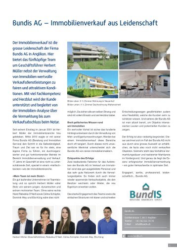 Bundis AG - Immobilienverkauf aus Leidenschaft