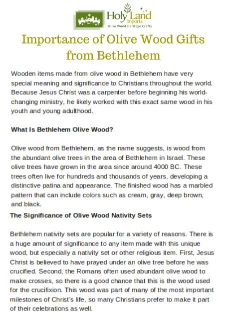 Importance of Olive Wood Gifts from Bethlehem