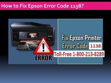 Fix Epson Error Code  1138