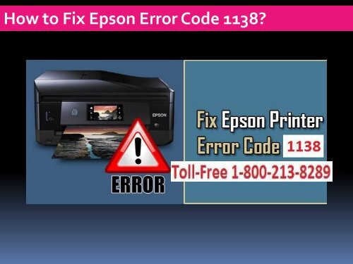 Fix Epson Error Code  1138