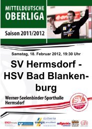 SV Hermsdorf - HSV Bad Blanken- burg - Aktuelles