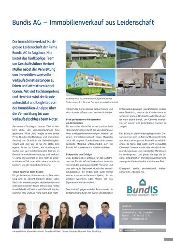 Bundis AG im Magazin \"Best of Aargau\"