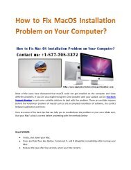 Fix macOS Installation Problem on Your Computer