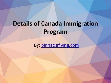 Details of Canada Immigration Programs