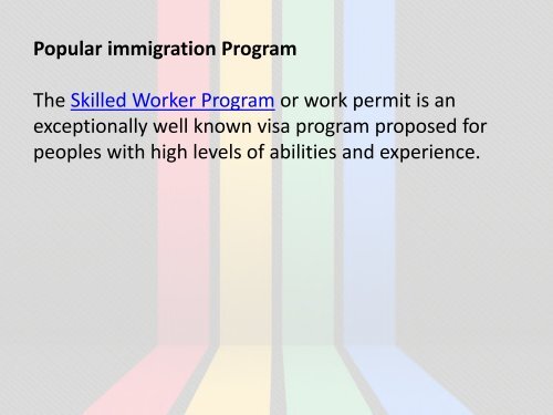 Details of Canada Immigration Programs