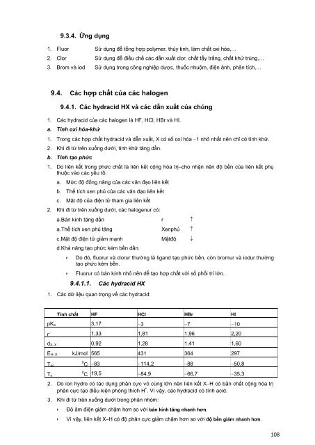 GIÁO TRÌNH HÓA HỌC CÁC NGUYÊN TỐ KHÔNG CHUYỂN TIẾP VÀ CHUYỂN TIẾP - NGUYỄN HỮU KHÁNH HƯNG, HUỲNH THỊ KIỀU XUÂN