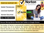 Recover Missing Norton Identity Safe Toolbar on Google Chrome