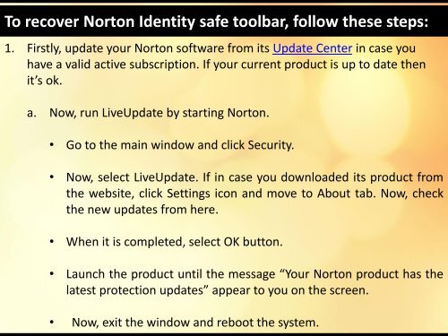Recover Missing Norton Identity Safe Toolbar on Google Chrome