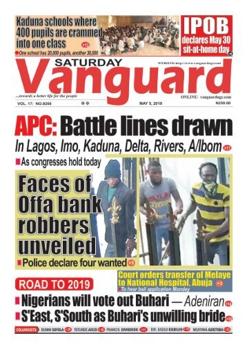 05052018 - Faces of Offa bank robbery suspects unveiled •Police declare them wanted