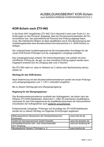 KOR-Schein nach ZTV-ING - Bundesverband Korrosionsschutz e.V.