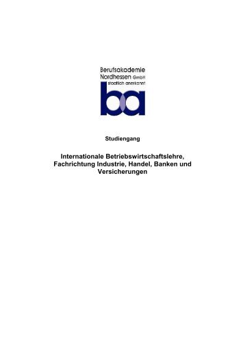 Studienplan Industrie- und Handel\374 - IBA Erfurt