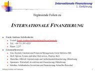 INTERNATIONALE FINANZIERUNG - Betriebswirtschaft.Info