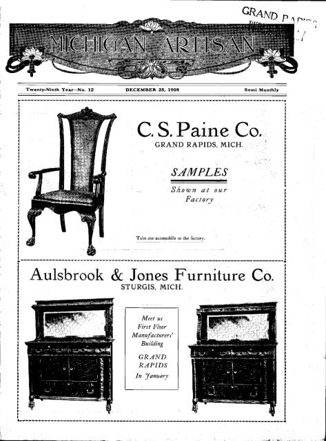 Aulsbrook Jones Furniture Co Grand Rapids Public Library