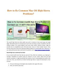 fix Common macOS High Sierra Problems