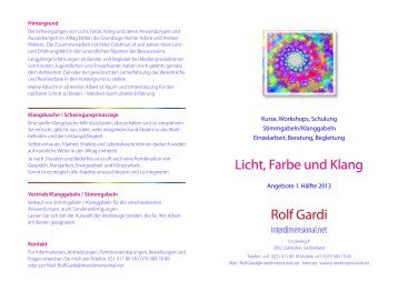 Licht, Farbe und Klang Rolf Gardi - Interdimensional.net