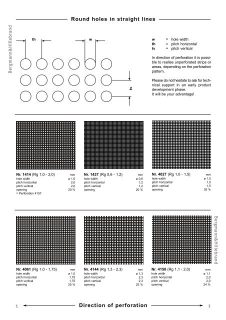 Perforation Catalogue Round holes in straight lines - Bergmann ...