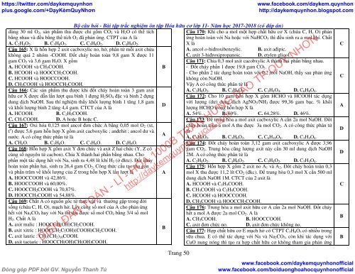 BỘ CÂU HỎI - BÀI TẬP TRẮC NGHIỆM ÔN TẬP HÓA HỮU CƠ LỚP 11 - NĂM HỌC 2017-2018 (CÓ ĐÁP ÁN) - TỔ KHTN - THPT (BIÊN SOẠN)