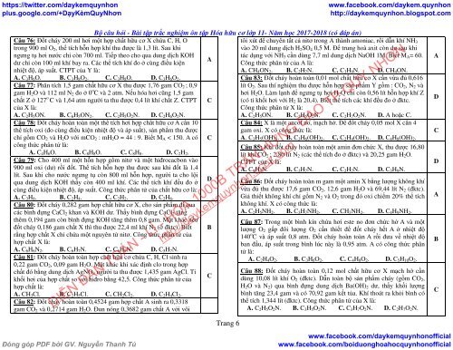 BỘ CÂU HỎI - BÀI TẬP TRẮC NGHIỆM ÔN TẬP HÓA HỮU CƠ LỚP 11 - NĂM HỌC 2017-2018 (CÓ ĐÁP ÁN) - TỔ KHTN - THPT (BIÊN SOẠN)