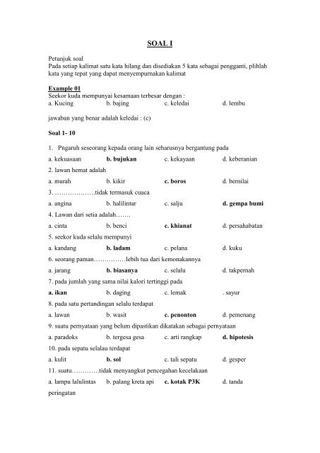 Contoh Soal Ppm Dan Jawabannya - Dunia Sekolah ID