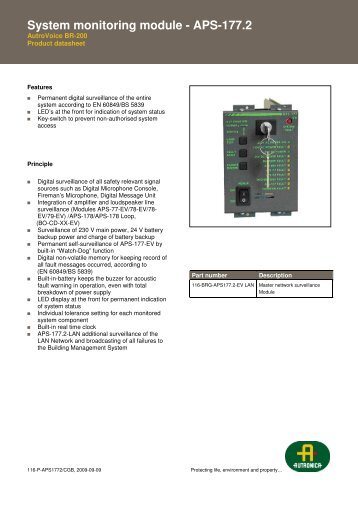System monitoring module - APS-177.2 - Autronica Fire and Security