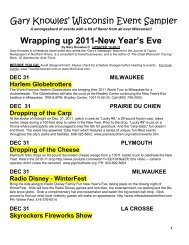 Gary Knowles' Wisconsin Event Sampler - January 2012
