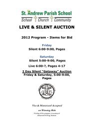 Auction Checkout Instructions - St. Andrew's Parish School