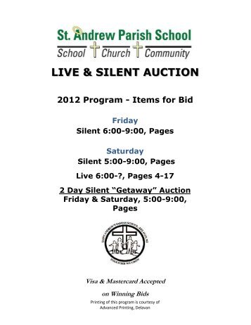 Auction Checkout Instructions - St. Andrew's Parish School