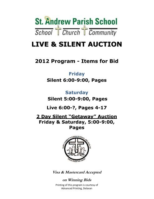 Auction Checkout Instructions - St. Andrew's Parish School