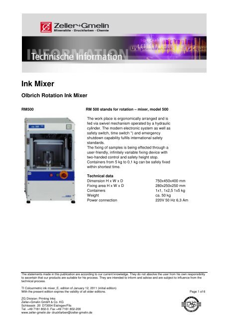 Ink Mixer - Zeller+Gmelin GmbH